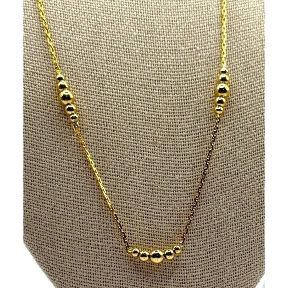 Dainty Gold Bead Necklace 15" Minimalist Choker Layering Chain‎